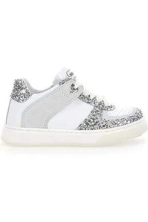 MONNALISA Sneaker aus Spaltleder und Glitzer