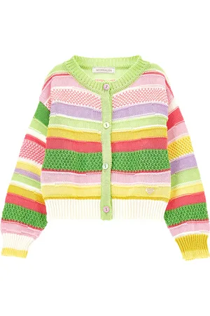MONNALISA Gestreifte Strickjacke aus Baumwolle