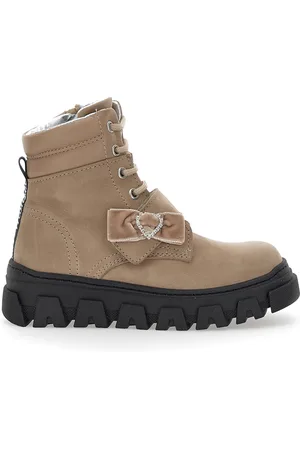 MONNALISA Schnürstiefelette aus Nappa- und Nubukleder