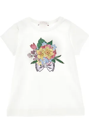 MONNALISA T-Shirt mit Blumenstraußprint und Strass
