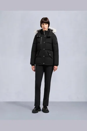 Moose Knuckles ORIGINAL 3Q-JACKE SHEARLING-Schwarz / Naturfarbenes Shearling-S