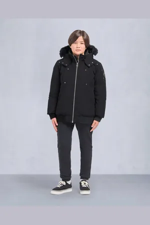 Moose Knuckles ORIGINAL UNISEX BOMBERJACKE-Schwarz / Schwarzes Shearling-XS