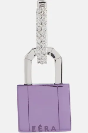 Eera Eéra Einzelner Ohrring Lock Small aus 18kt Weißgold mit Diamanten