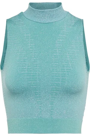 Wolford Cropped-Top Shiny Grid
