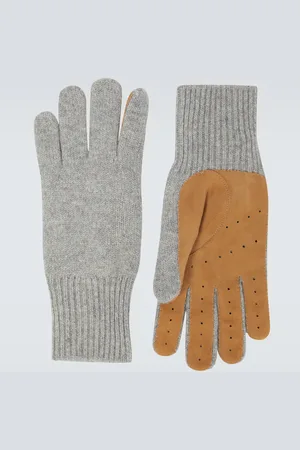Brunello Cucinelli Handschuhe aus Kaschmir und Veloursleder