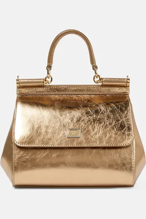 Dolce & Gabbana Tote Sicily Small aus Metallic-Leder