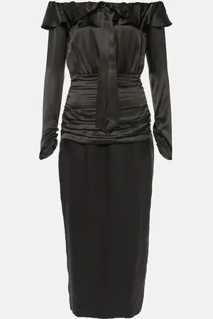 Alessandra Rich Off-Shoulder-Midikleid aus Seide