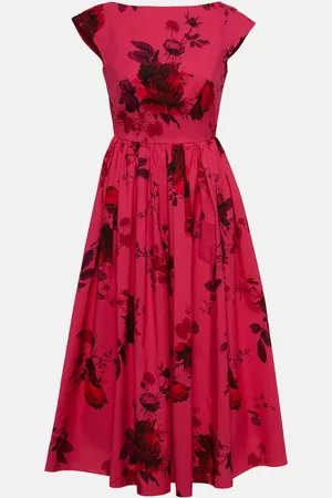 Erdem Bedrucktes Midikleid aus Baumwoll-Faille