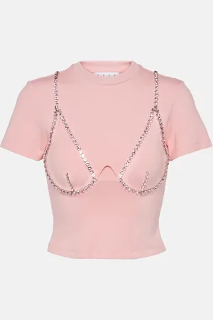 AREA Verziertes T-Shirt aus Jersey