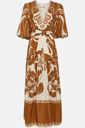 Adriana Degreas Bedrucktes Maxikleid aus Seide