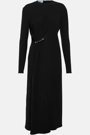 Prada Verziertes Midikleid aus Crêpe