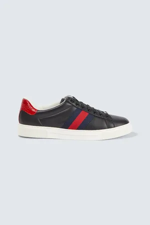 Gucci Sneakers Ace Web Stripe aus Leder