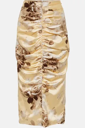 Alessandra Rich Bedruckter Midirock aus Satin