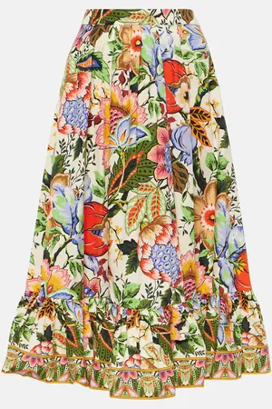 Etro High-Rise-Midirock aus Baumwolle