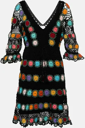 ANNA KOSTUROVA Gehäkeltes Minikleid Bouquet