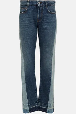 Stella McCartney Mid-Rise Straight Jeans Spliced