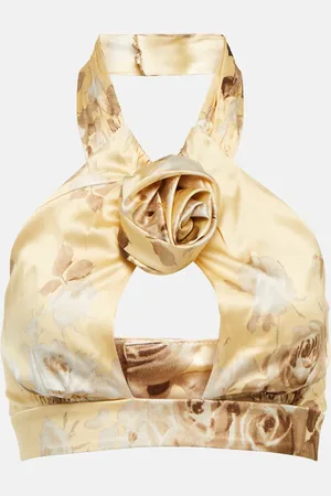 Alessandra Rich Cropped-Top aus Seidensatin