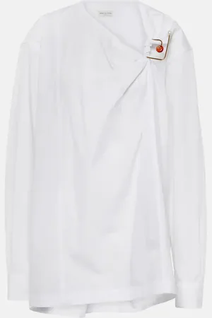 DRIES VAN NOTEN Verzierte Bluse aus Baumwollpopeline