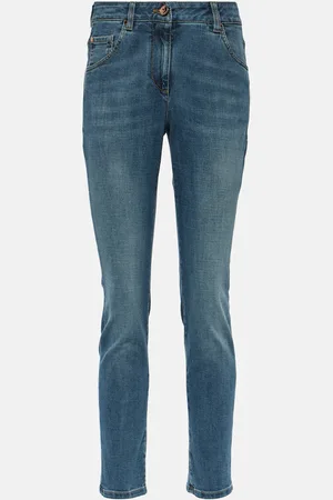 Brunello Cucinelli High-Rise Cropped Skinny Jeans
