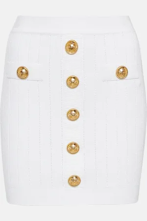 Balmain High-Rise-Minirock aus Strick