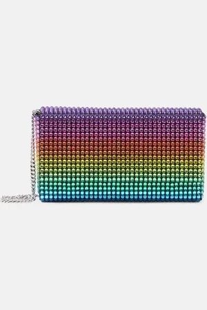 Amina Muaddi Clutch Superamini mit Kristallen