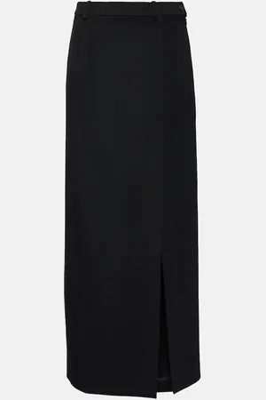 Balenciaga Maxirock aus Woll-Twill