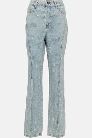 Self-Portrait Verzierte High-Rise Straight Jeans