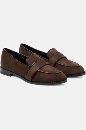 Aquazzura Loafers aus Veloursleder mit Shearling