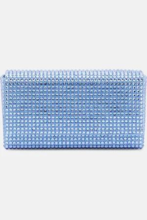 Amina Muaddi Clutch Superamini mit Kristallen