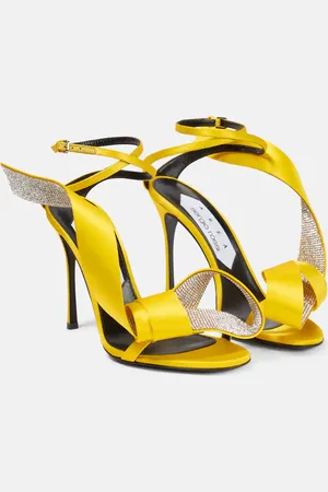 AREA X Sergio Rossi Verzierte Sandalen aus Satin