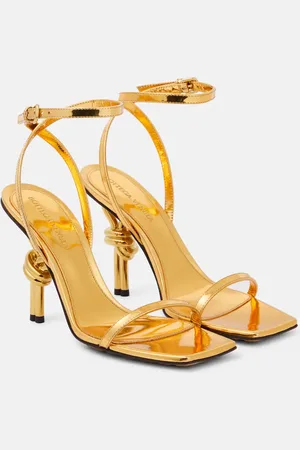 Bottega Veneta Sandalen Knot aus Metallic-Leder