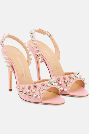Alessandra Rich Verzierte Sandalen aus Leder