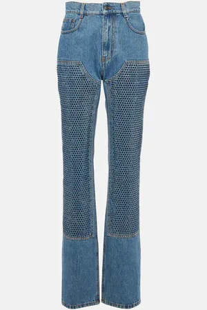 AREA Verzierte High-Rise Straight Jeans