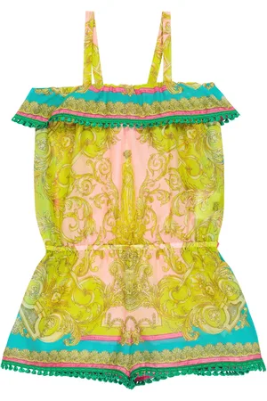 VERSACE Playsuit Barocco Goddess aus Baumwolle und Seide