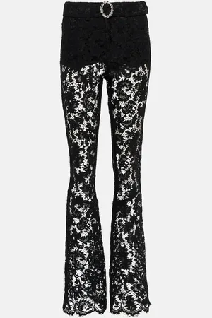 Alessandra Rich High-Rise-Hose aus Spitze