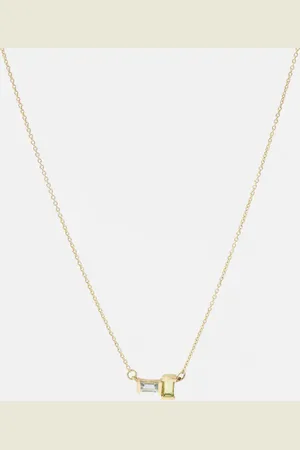 Aliita Halskette Tu Y Yo aus 9kt Gelbgold mit Peridot und Aquamarin
