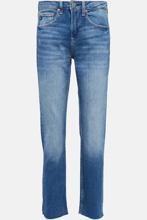 AG Jeans Mid-Rise Slim Jeans Girlfriend
