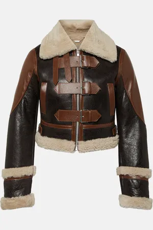 BLUMARINE Lederjacke mit Shearling