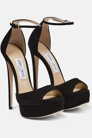 Jimmy Choo Plateausandalen Max 150 aus Veloursleder