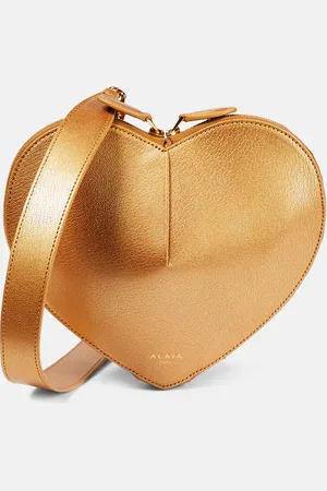 Alaïa Alaïa Schultertasche Le Cœur aus Metallic-Leder