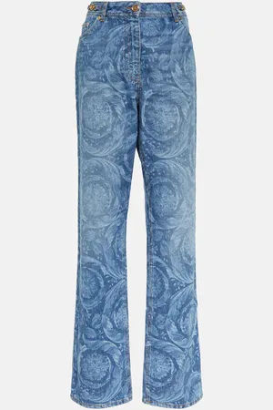VERSACE High-Rise Straight Jeans Barocco