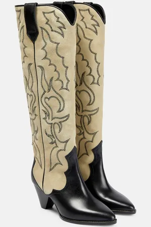 Isabel Marant Westernstiefel Leila aus Veloursleder und Leder