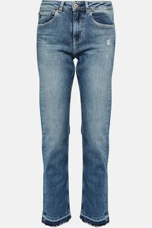 AG Jeans Mid-Rise Straight Jeans Girlfriend