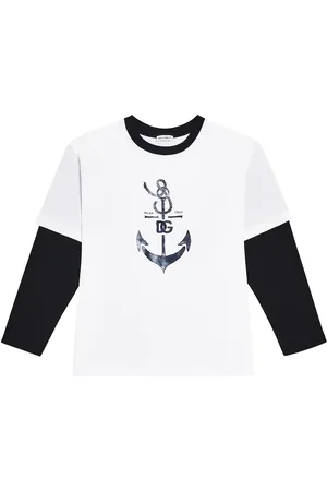 Dolce & Gabbana Bedrucktes Longsleeve aus Baumwoll-Jersey