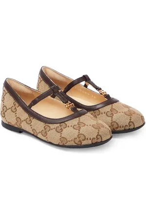 Gucci Ballerinas Double G aus Canvas mit Leder