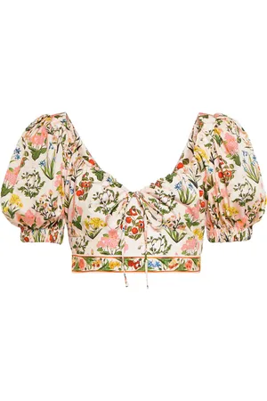 Agua by Agua Bendita Cropped-Top Palmarosa aus Baumwolle