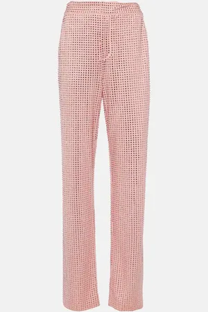 AREA Gerade Hose aus Jersey mit Kristallen
