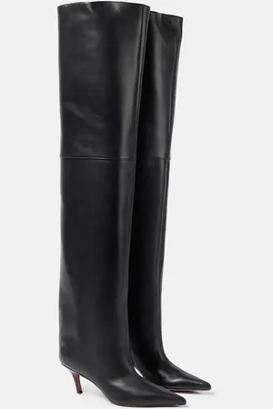 Amina Muaddi Overknee-Stiefel Fiona 60 aus Leder