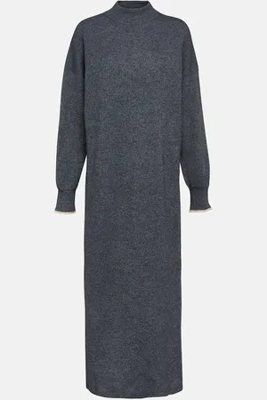 Brunello Cucinelli Midikleid aus Alpakawolle und Baumwolle