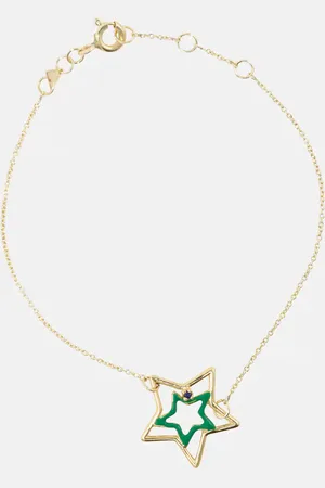 Aliita Armband Estrella aus 9kt Gelbgold mit Emaille und Saphir